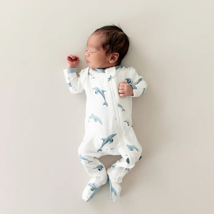 Kyte Baby Zippered Footie (Dolphin)