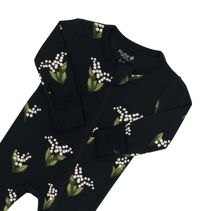 Kyte Baby Zippered Footie (Midnight Lily)