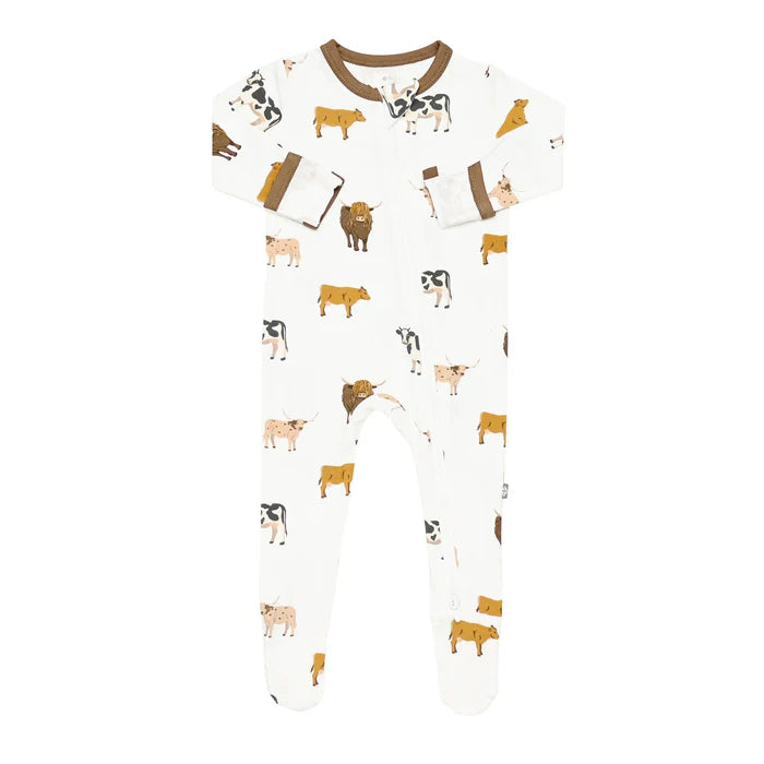 Kyte Baby Zippered Footie (Moo)