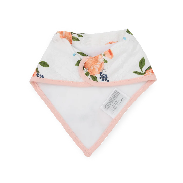 Little Unicorn Cotton Muslin/Fleece Bandana Bib 4Pk (Watercolour Roses)