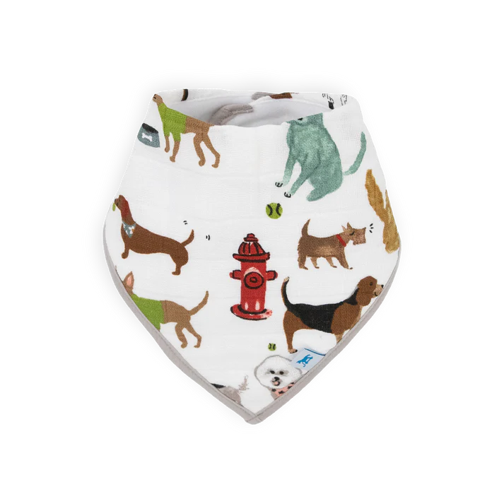 Little Unicorn Cotton Muslin/Fleece Bandana Bib 4Pk (Woof)