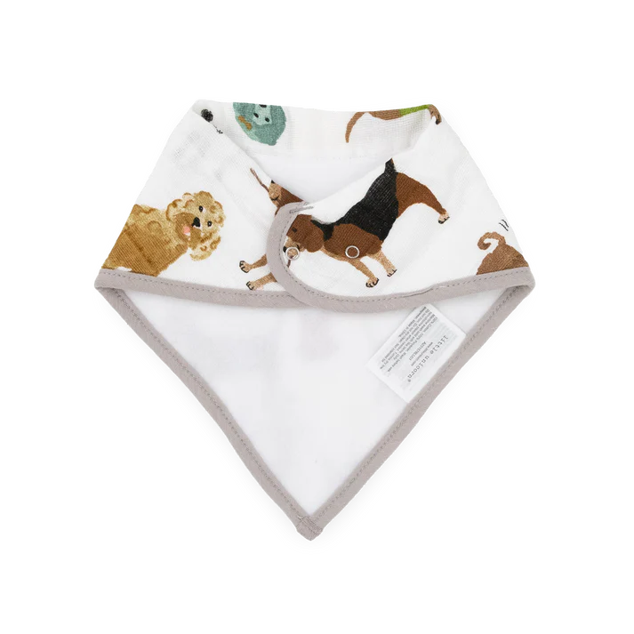 Little Unicorn Cotton Muslin/Fleece Bandana Bib 4Pk (Woof)