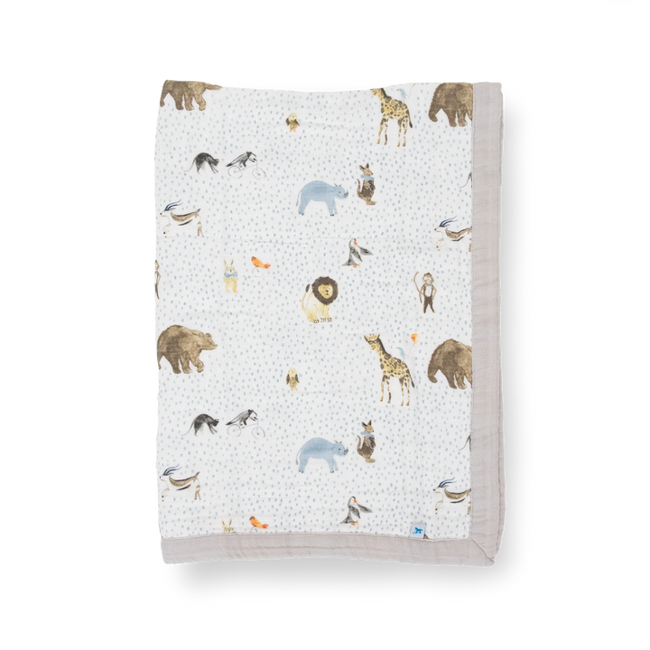 Little Unicorn Cotton Muslin Baby Quilt (Party Animals)