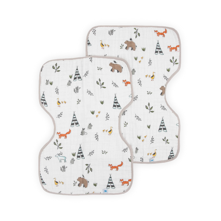 Little Unicorn Cotton Muslin Burp Cloth 2Pk (Forest Friends)