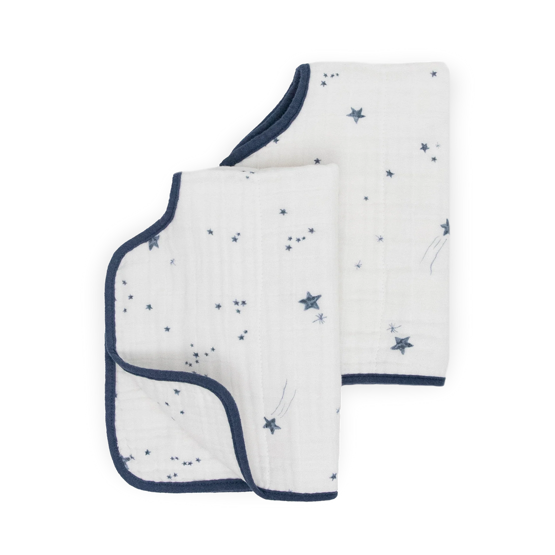 Little Unicorn Cotton Muslin Burp Cloth 2Pk (Shooting Stars)