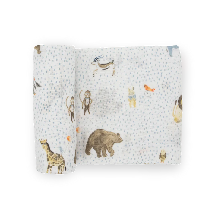 Little Unicorn Cotton Muslin Single Swaddle (Party Animals)