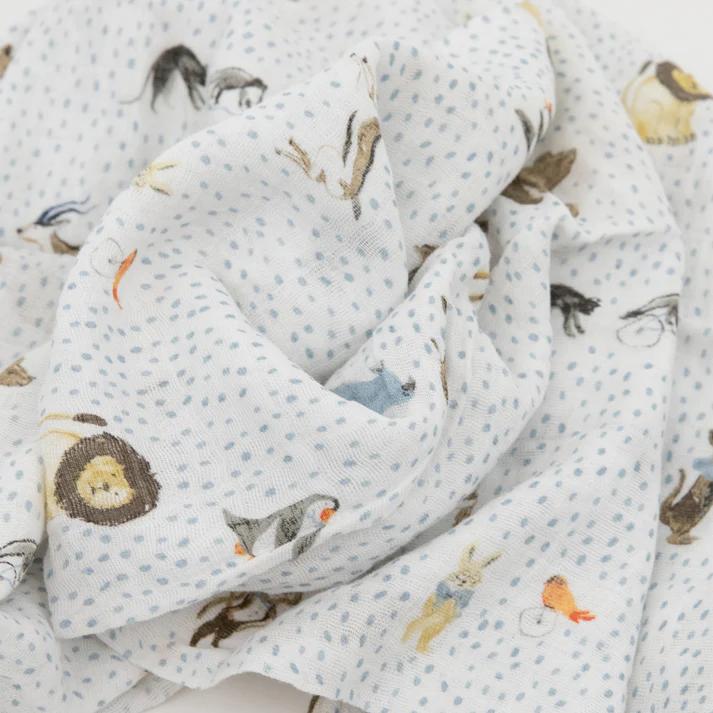 Little Unicorn Cotton Muslin Single Swaddle (Party Animals)