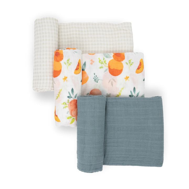 Little Unicorn Cotton Muslin Swaddle Set (Georgia Peach 2)