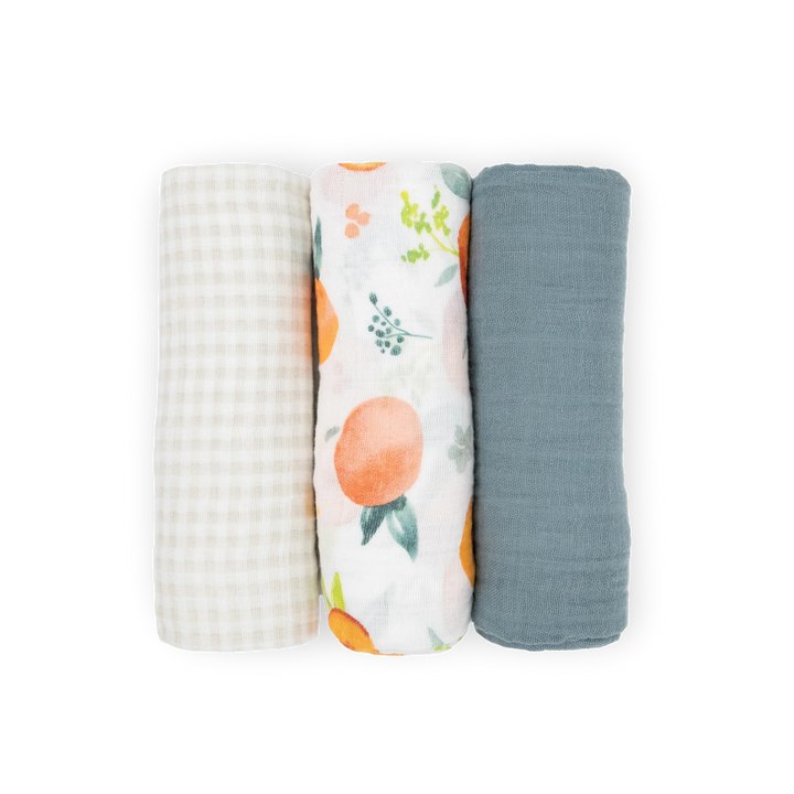 Little Unicorn Cotton Muslin Swaddle Set (Georgia Peach 2)