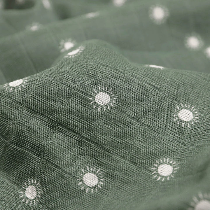 Little Unicorn Organic Cotton Muslin Swaddle Blanket (Sage Suns)