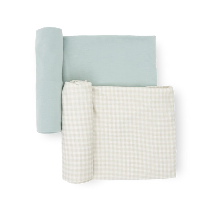 Little Unicorn Stretch Knit Swaddle Set (Frost Green)