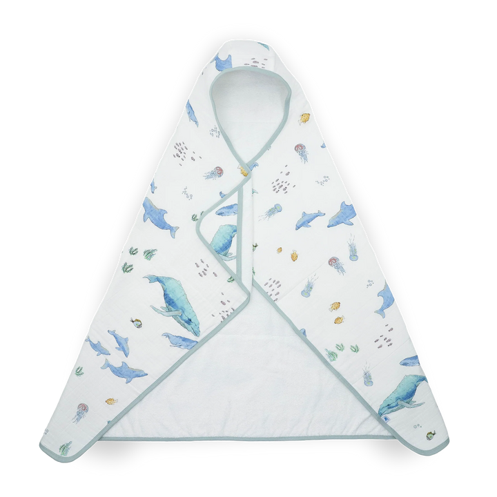 Little Unicorn Toddler Hooded Towel (Whales)