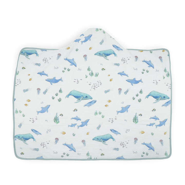 Little Unicorn Toddler Hooded Towel (Whales)