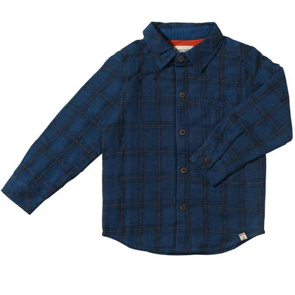 Me & Henry Atwood Woven Shirt (Royal/Black Micro Plaid)