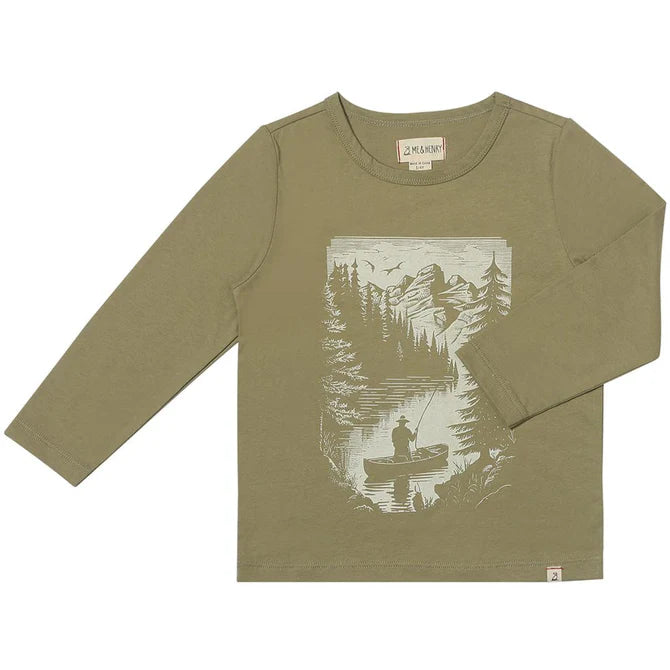 Me & Henry Cherokee Raglan Tee (Sage Fishing)