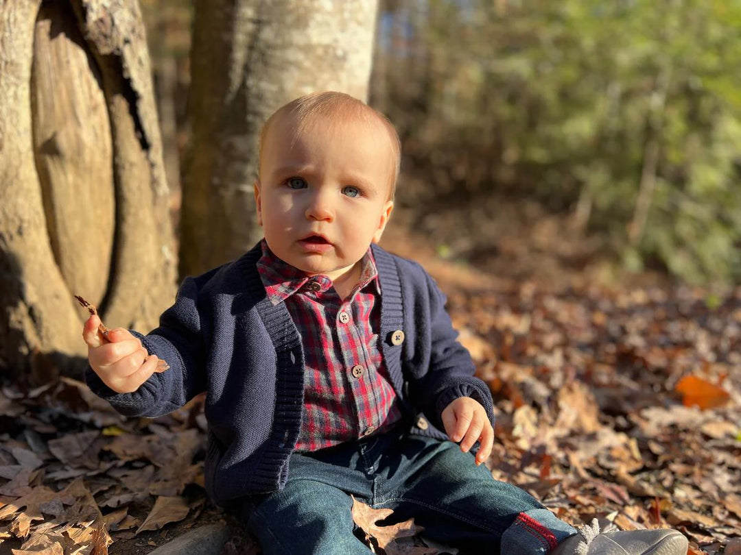 Me & Henry Duncan Cotton Cardigan (Navy)