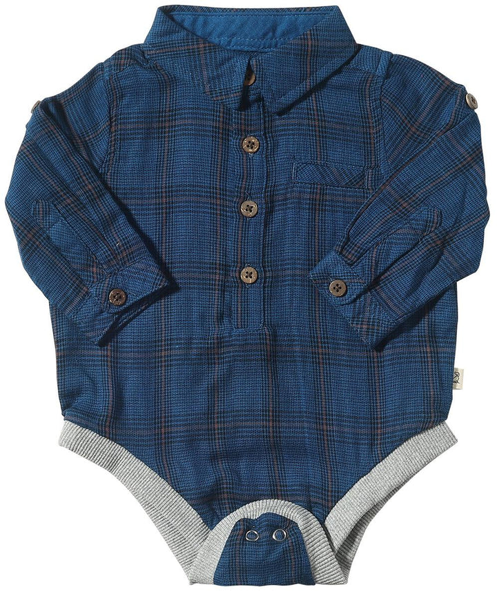 Me & Henry Jasper Woven Onesie (Royal/Black)