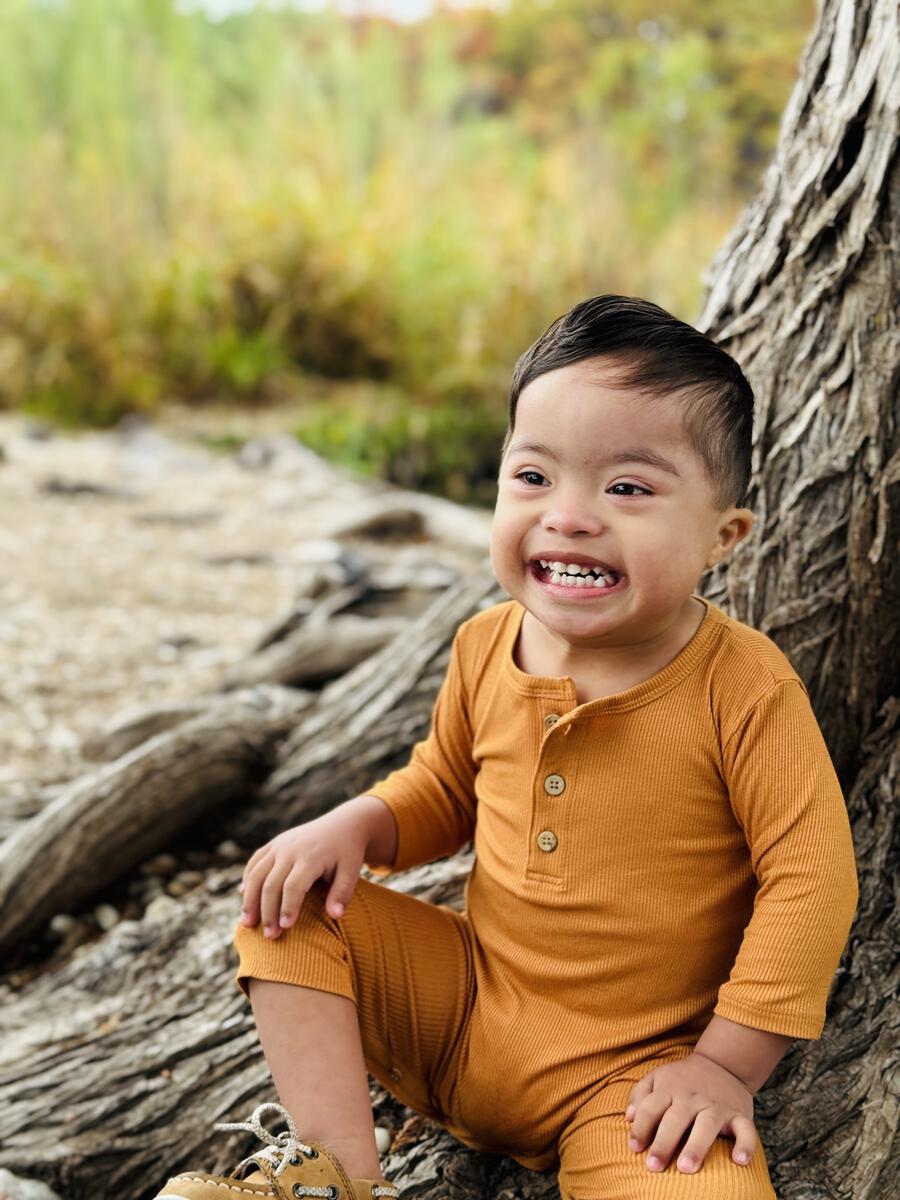 Me & Henry Mason Rib Romper (Burnt Orange)