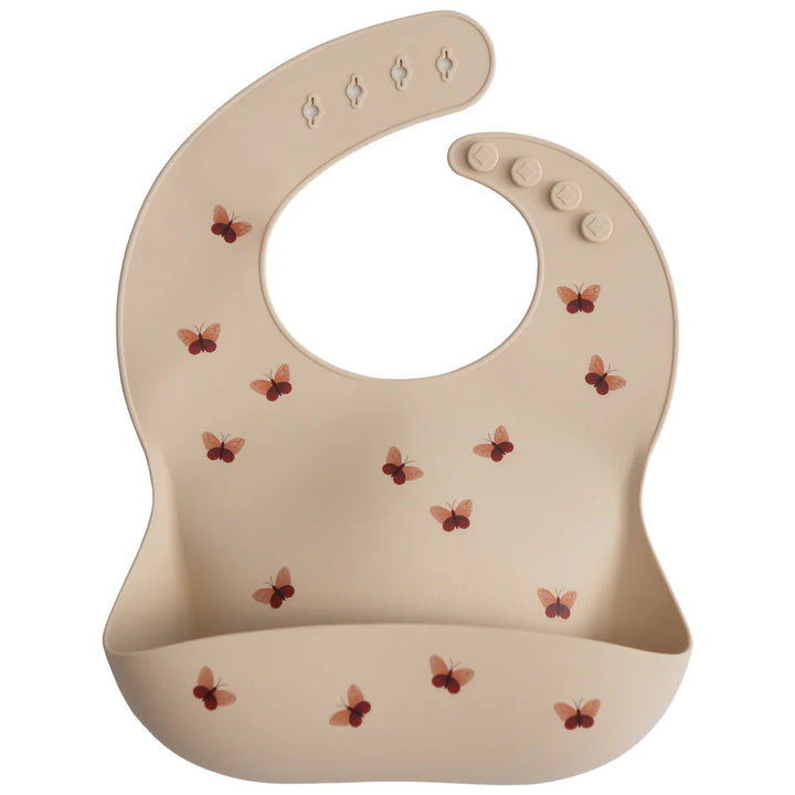 Mushie Silicone Baby Bib (Butterflies)