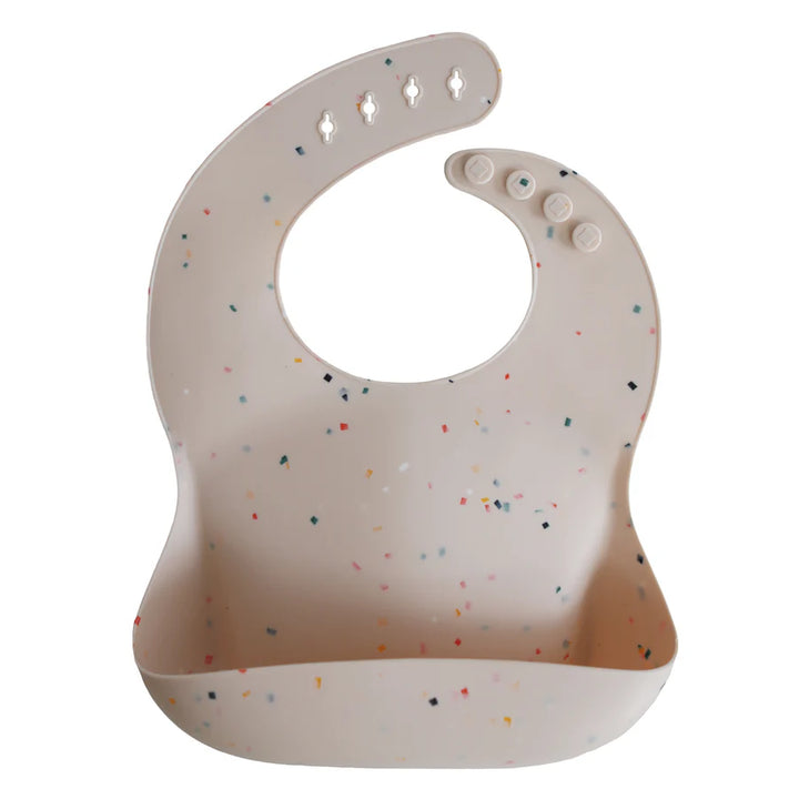 Mushie Silicone Baby Bib (Vanilla Confetti)