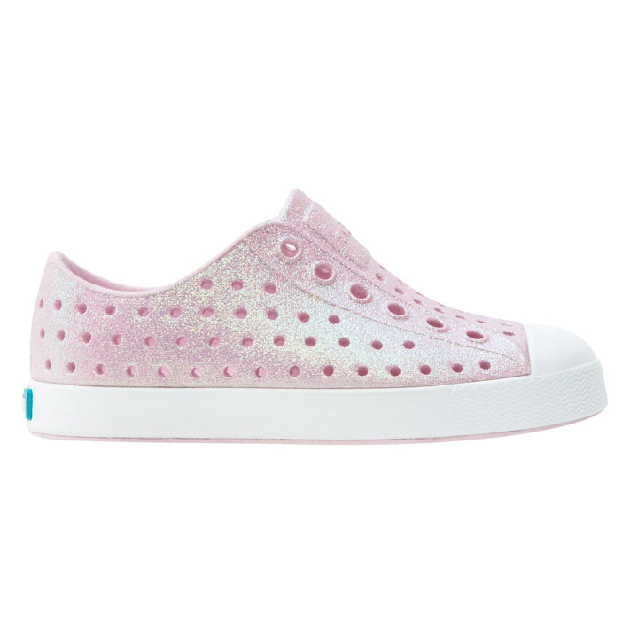 Native Jefferson Bio-Bling Kids (Barely Pink Bling/Shell White)