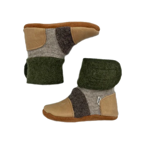 Nooks Design Felted Wool Booties (Olive)