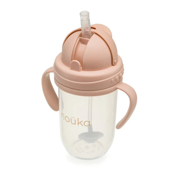 noüka Non-Spill Weighted Straw Cup 9oz (Soft Blush)