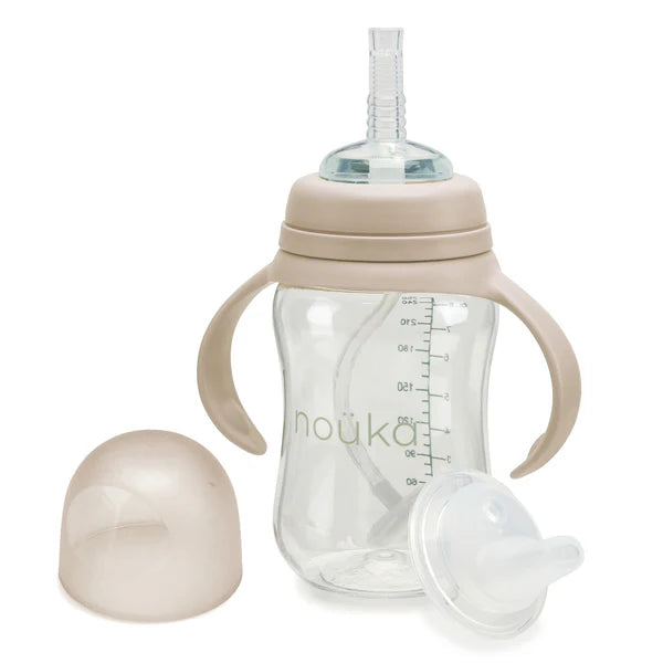 noüka Transitional Sippy/Weighted Straw Cup (Soft Sand)