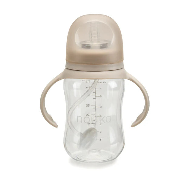 noüka Transitional Sippy/Weighted Straw Cup (Soft Sand)