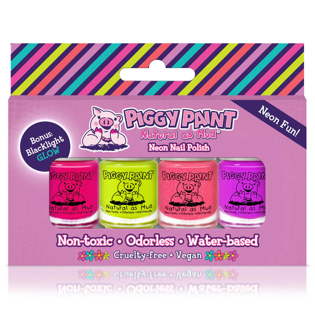 Piggy Paint Water-Based Nail Polish Set (Neon Box)