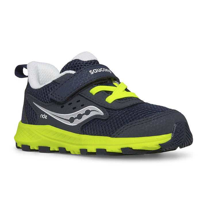 Saucony Kid's Ride 10 Jr. Sneaker (Navy/Citron)