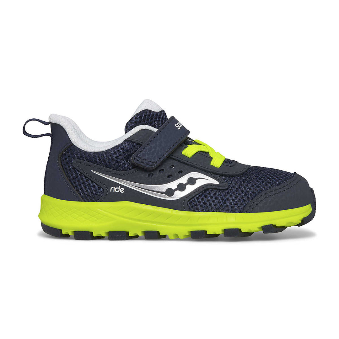 Saucony Kid's Ride 10 Jr. Sneaker (Navy/Citron)