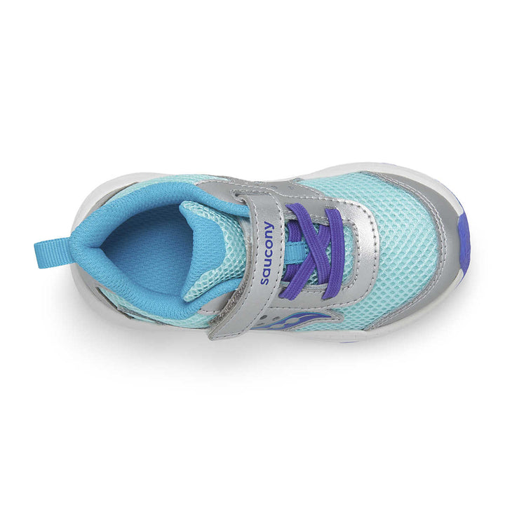 Saucony Kid's Ride 10 Jr. Sneaker (Silver/Turquoise)