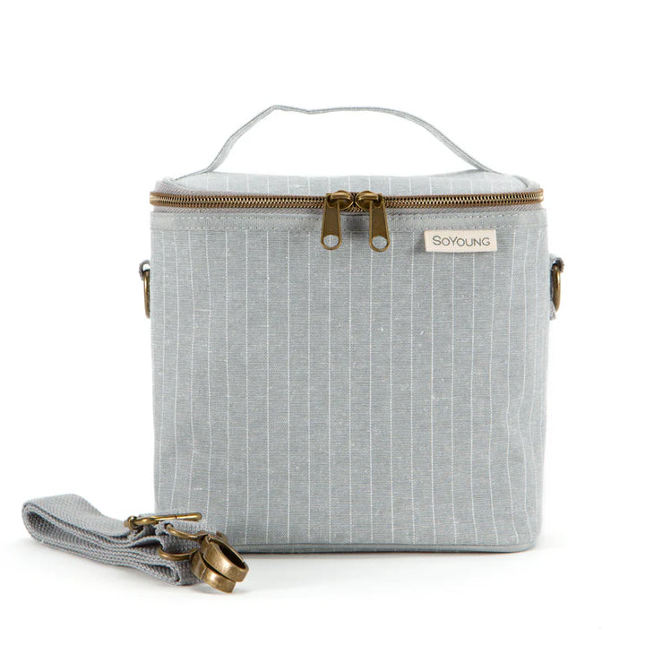 So Young Linen Lunch Poche (Pinstripe Heather Grey)