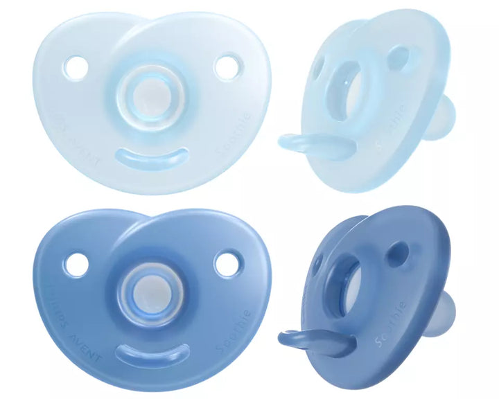 Soothie Heart Pacifier 0-3 Months 2 Pk (Blue)