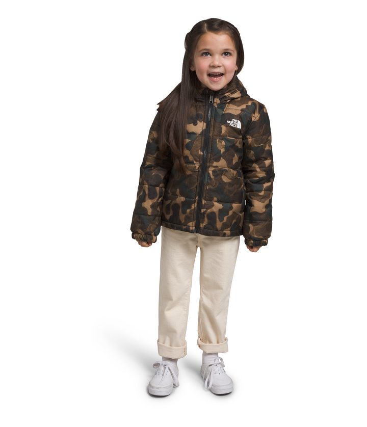 The North Face Kids' Reversible Mt Chimbo Full Zip Hooded Jacket (Utility Brown Camo Texture Small Print)