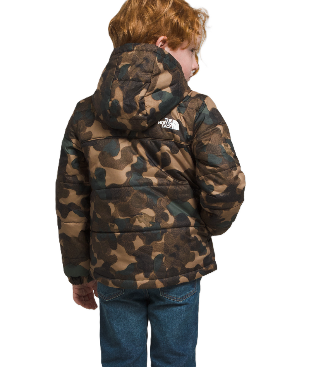 The North Face Kids' Reversible Mt Chimbo Full Zip Hooded Jacket (Utility Brown Camo Texture Small Print)