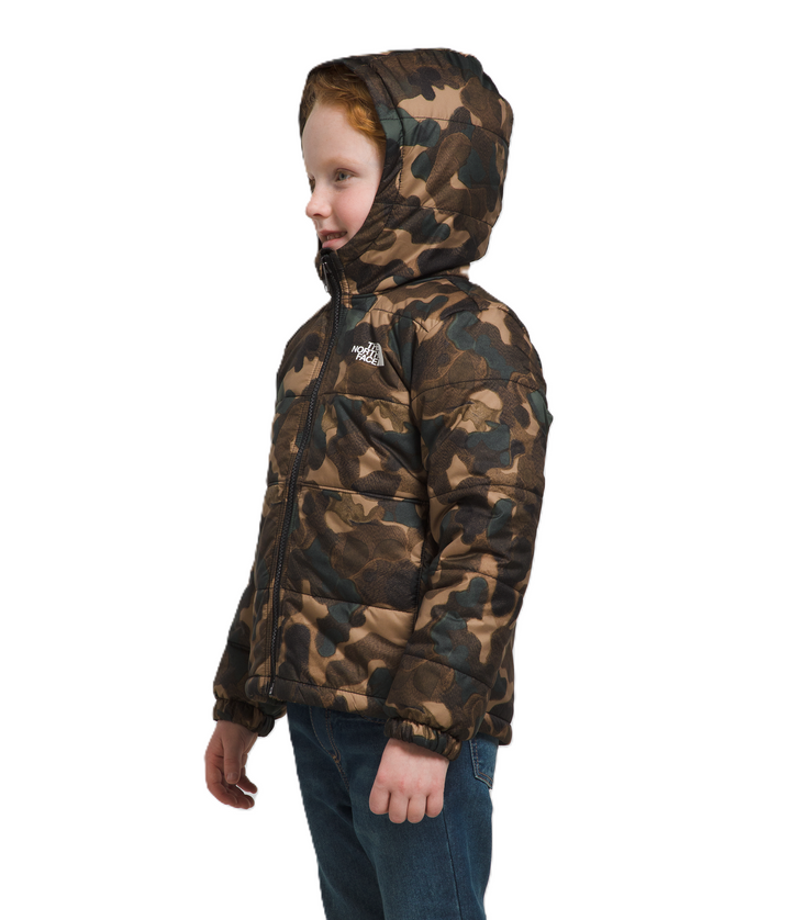 The North Face Kids' Reversible Mt Chimbo Full Zip Hooded Jacket (Utility Brown Camo Texture Small Print)