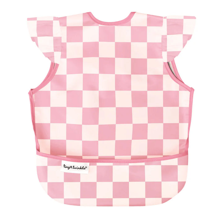 Tiny Twinkle Mess-Proof Apron Bib (Pink Checkers)