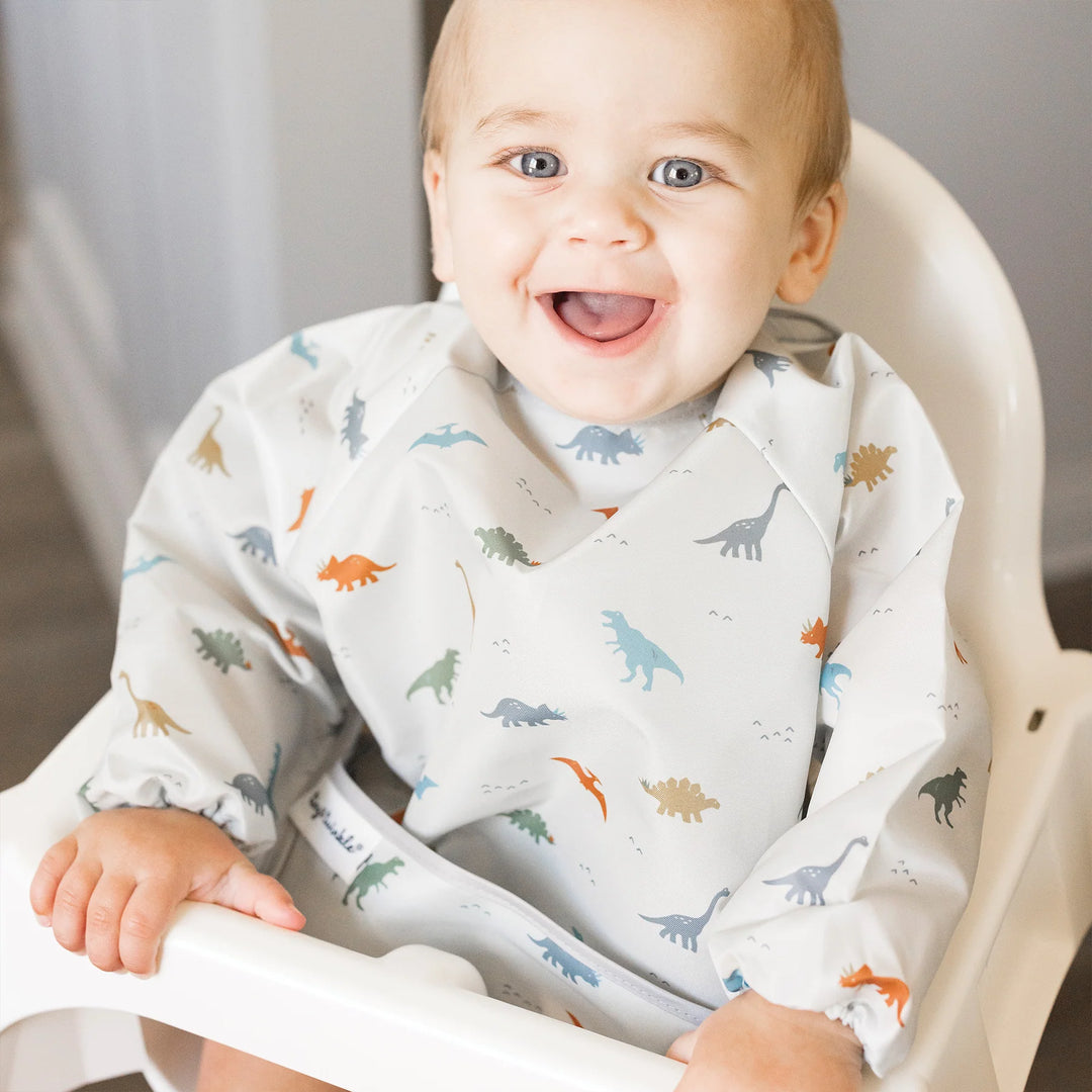 Tiny Twinkle Mess-Proof Full Sleeve Bib (Dinosaur)