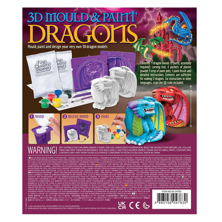 4M 3D Mould & Paint (Dragons)-Toys & Learning-4M-030562 DR-babyandme.ca