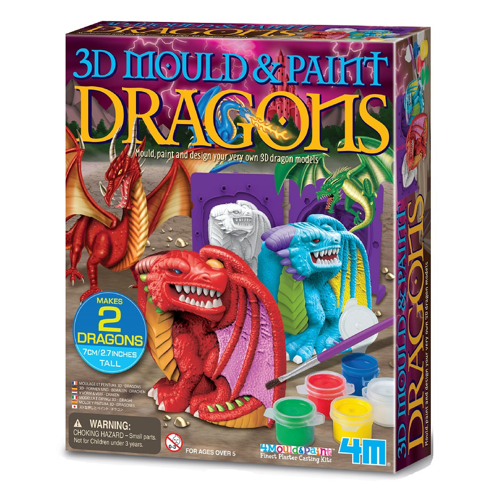 4M 3D Mould & Paint (Dragons)-Toys & Learning-4M-030562 DR-babyandme.ca