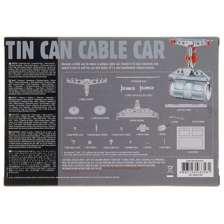 4M KidzRobotix Tin Can Cable Car-Toys & Learning-4M-031580 CC-babyandme.ca