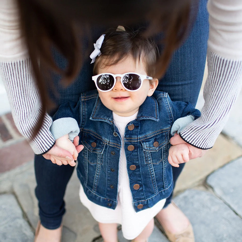 Babiators Keyhole Sunglasses (Wicked White)-Apparel-Babiators--babyandme.ca