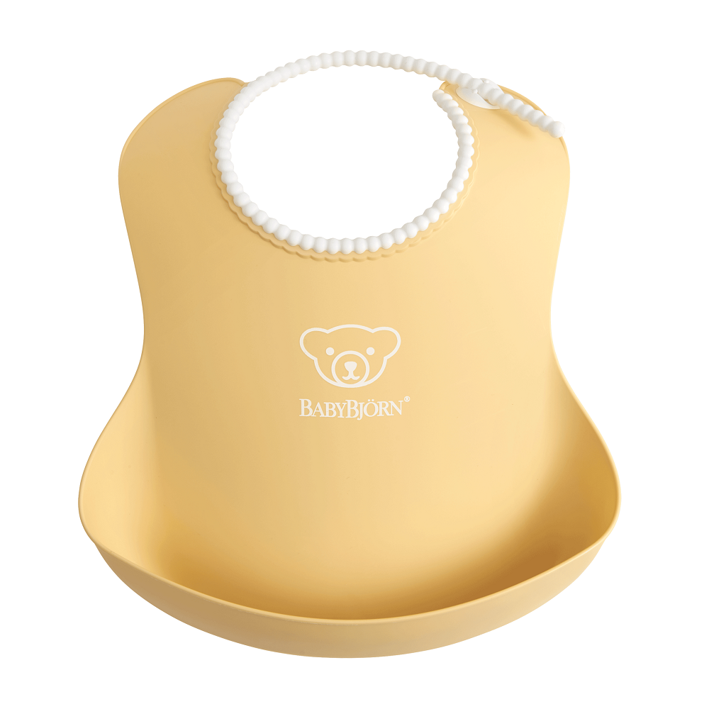 Baby Bjorn Baby Bib Single (Powder Yellow)-Feeding-Baby Bjorn-000029 PY-babyandme.ca