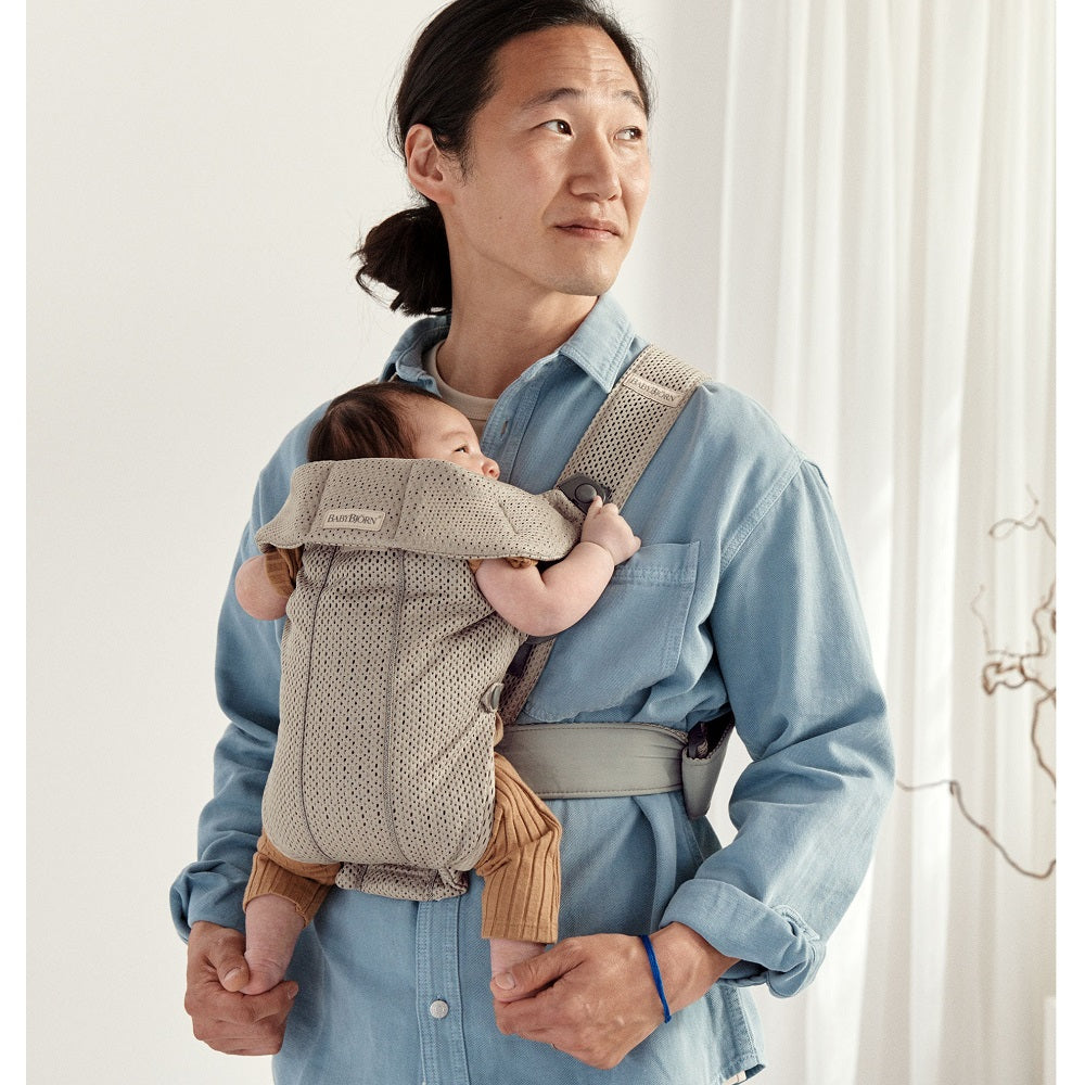 Baby Bjorn Baby Carrier Mini 3D Mesh (Grey Beige)-Gear-Baby Bjorn-025537 GB-babyandme.ca