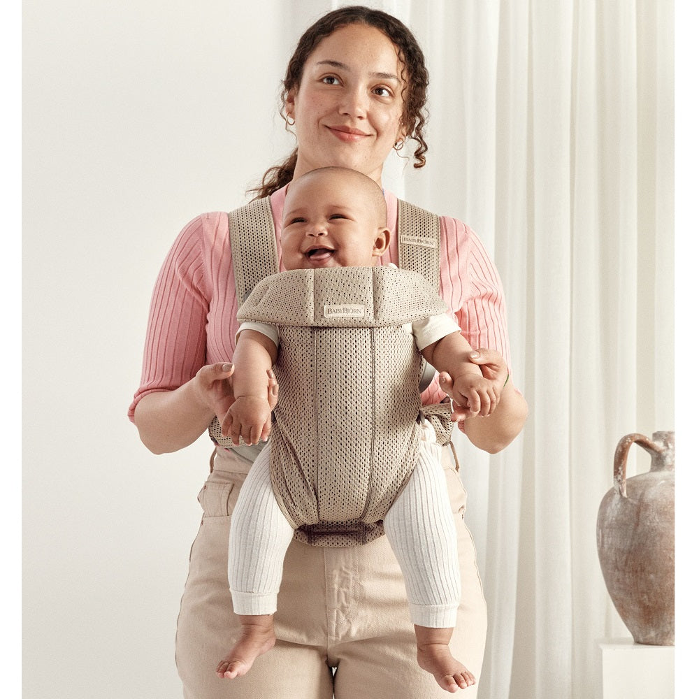 Baby Bjorn Baby Carrier Mini 3D Mesh (Grey Beige)-Gear-Baby Bjorn-025537 GB-babyandme.ca