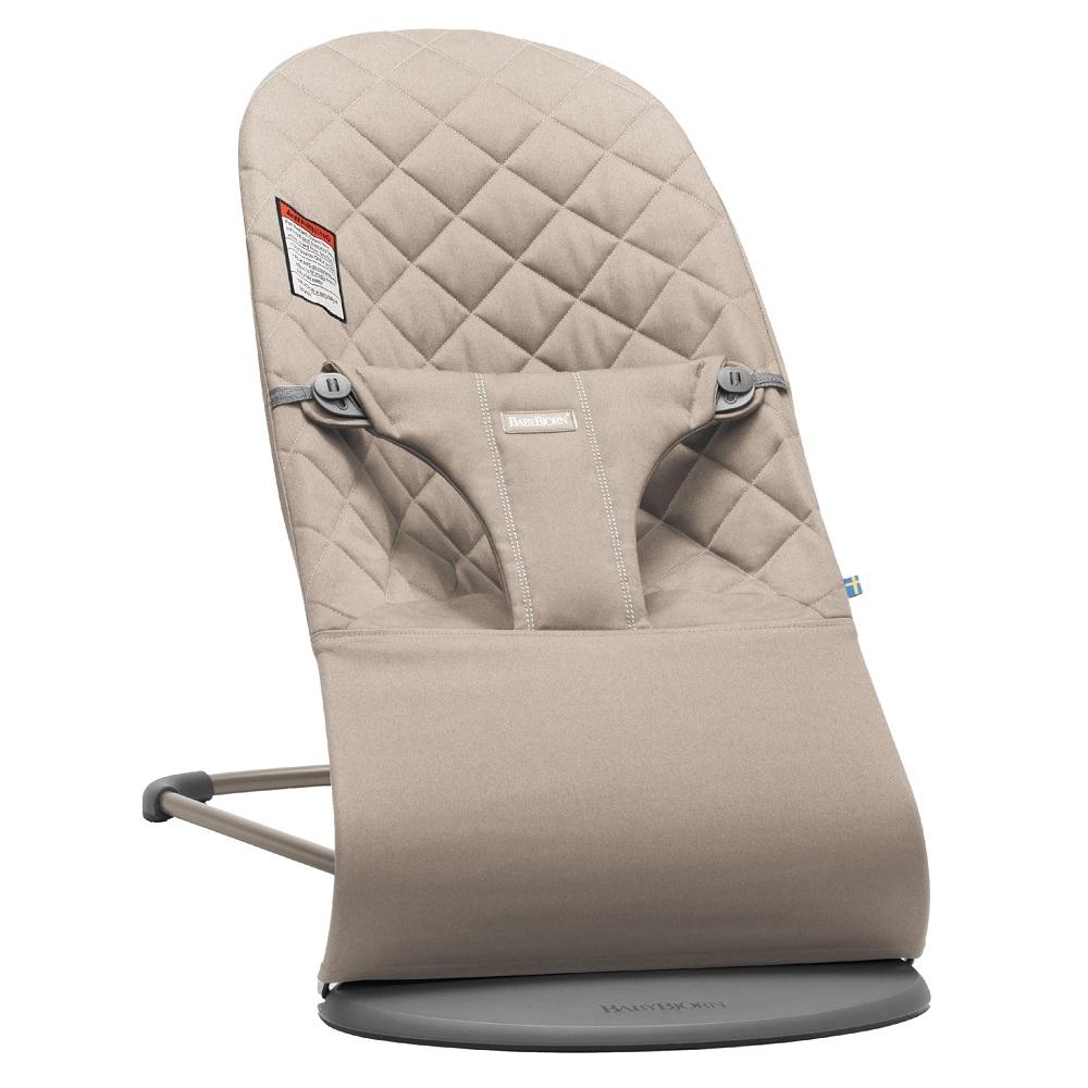 Baby Bjorn Bouncer Bliss Cotton Classic Quilt (Sand Grey/Dark Grey Frame)-Gear-Baby Bjorn-023751 SG-babyandme.ca