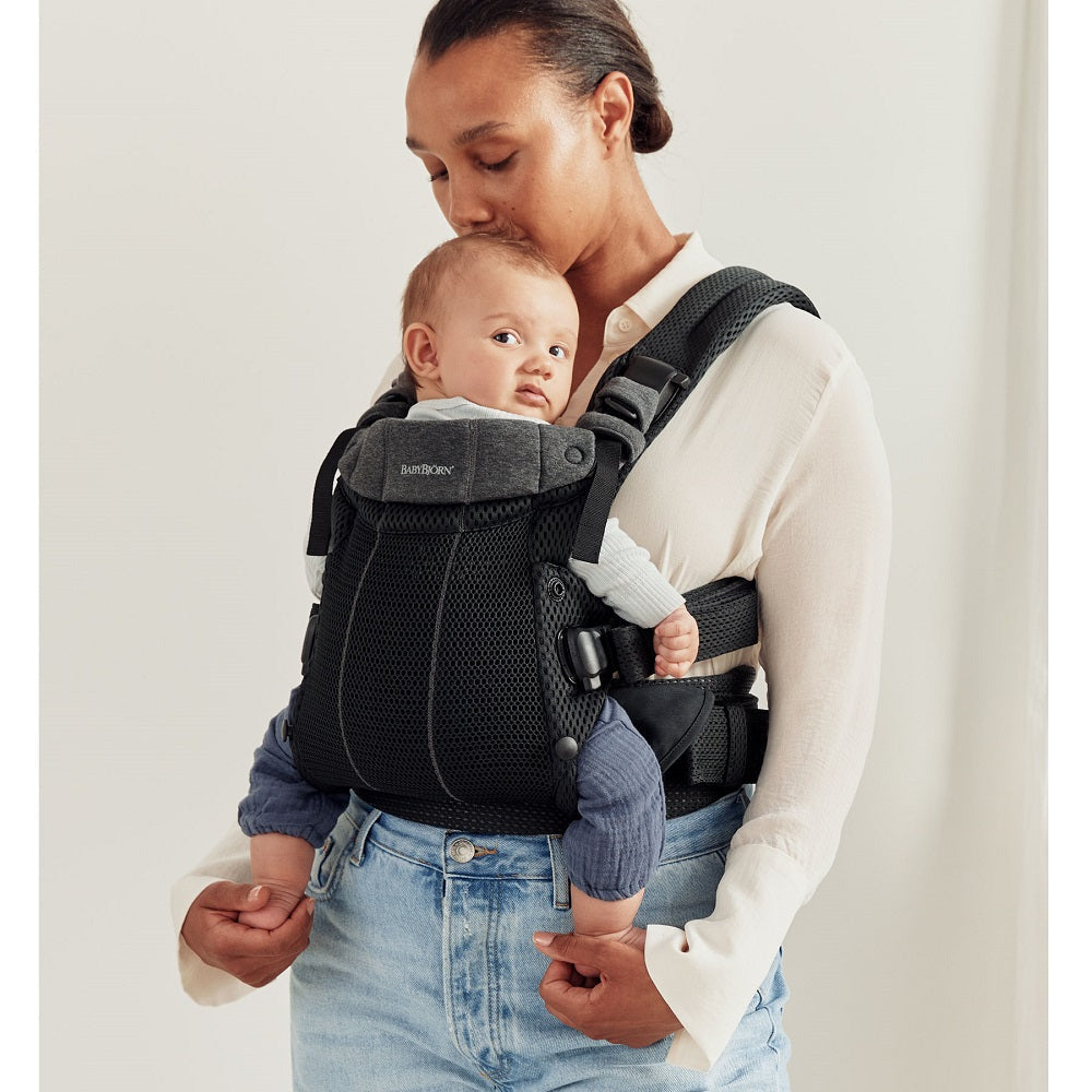 Baby Bjorn Harmony Carrier 3D Mesh (Black)-Gear-Baby Bjorn-030037 BK-babyandme.ca