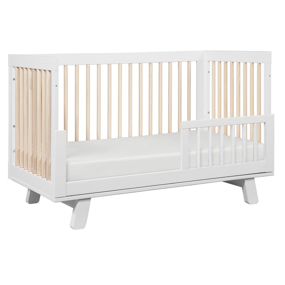 Babyletto Hudson 3-in-1 Crib with Toddler Bed Conversion Kit (White/Washed Natural) IN-STOCK-Nursery-Million Dollar Baby-028453 WN-babyandme.ca